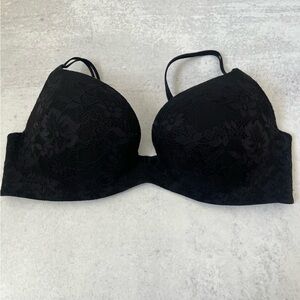 Victoria's Secret Angels Secret Embrace Bra 38D Black Smooth Lace